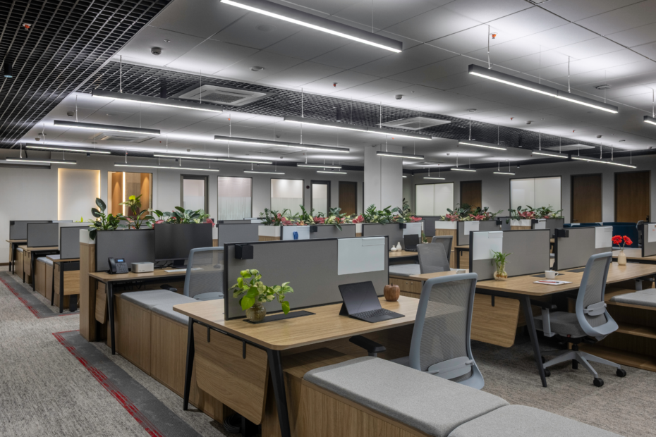 Open office workstation area designed by Turnkey5.0